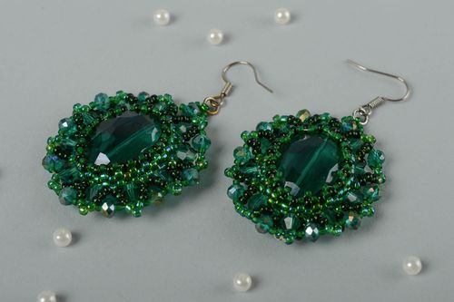 Handmade jewelry beaded earrings beautiful accessories designer earrings for her - MADEheart.com