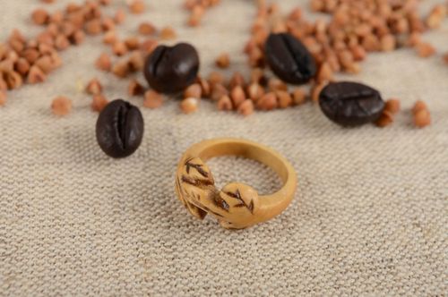 Unusual handmade wooden ring wood craft ideas fashion accessories for girls - MADEheart.com