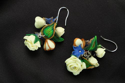 Boucles doreilles en argile polymère faites main Bouquet - MADEheart.com