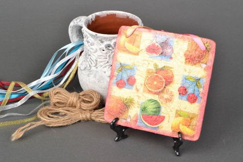 Pannello decorativo fatto a mano decorazione murale realizzato con decoupage - MADEheart.com