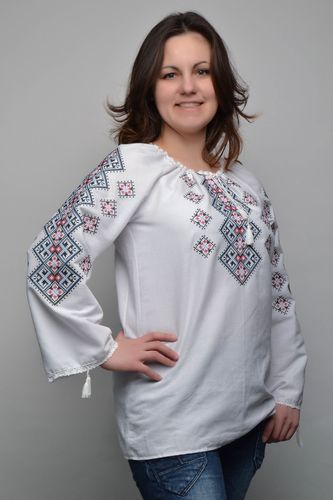 Womens cross stitched shirt - MADEheart.com