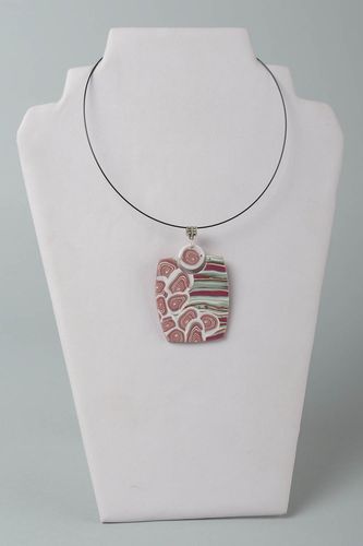 Handmade jewelry polymer clay jewelry designer pendant stylish pendant girl gift - MADEheart.com