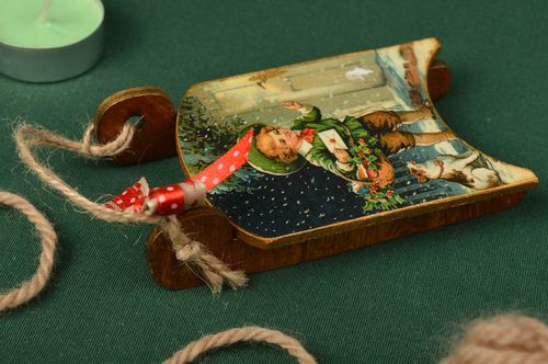Decoupage Christmas toy handmade vintage Christmas decor decorative use only - MADEheart.com