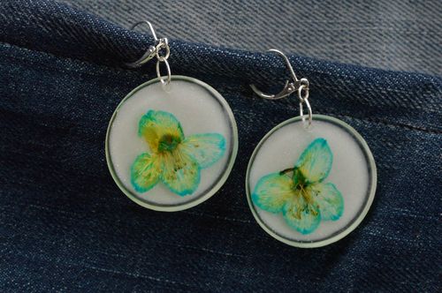 Украшение ручной работы модные серьги с цветами красивые серьги круглые - MADEheart.com