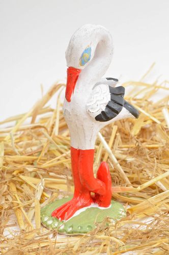 Figura decorativa hecha a mano decoración de interior regalo original Cigüeña - MADEheart.com