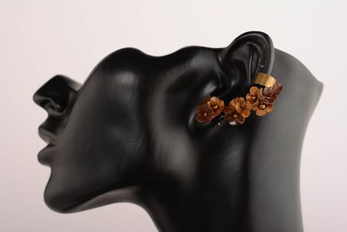 Brown cuffs earrings Chocolate - MADEheart.com