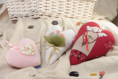 Set of soft pendants handmade designer souvenirs textile beautiful home decor - MADEheart.com