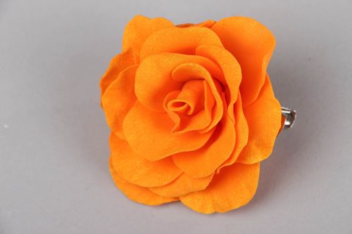 Barrette Orange Rose - MADEheart.com
