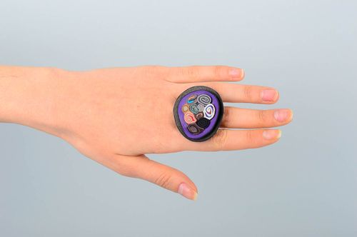 Кольцо ручной работы кольцо из кожи украшение из кожи авторское красивое - MADEheart.com