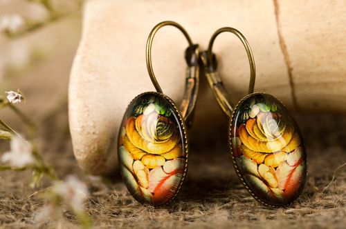 Pendientes hechos a mano florales y estilosos bisutería fina regalo original - MADEheart.com