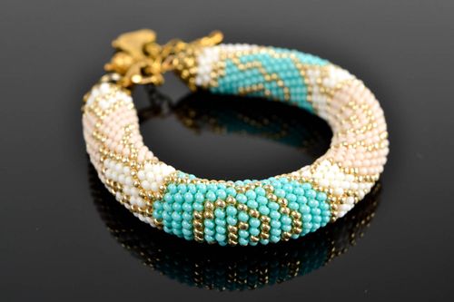 Beaded cord bracelet adjustable elegant bracelet handmade cute jewelry - MADEheart.com