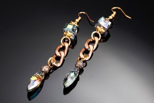 Stylish earrings with crystals - MADEheart.com