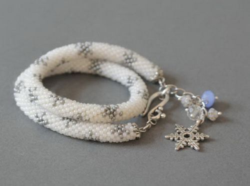 Plaited bracelet made from Czech beads - MADEheart.com