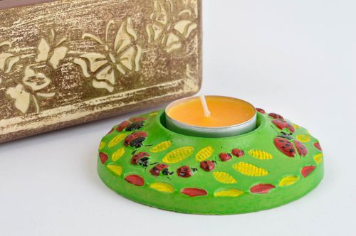 Deko Kerzenhalter handmade Kerzenständer aus Gips Kerzenständer Teelicht - MADEheart.com