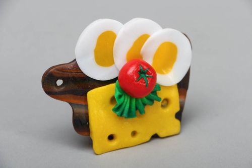 Polymer clay fridge magnet Breakfast - MADEheart.com
