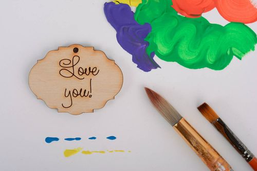 Holz Werkstück für Handarbeit Love you! - MADEheart.com