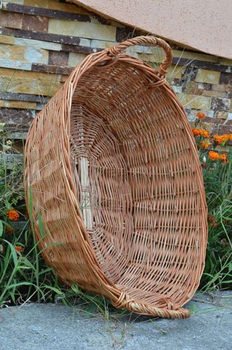 Handmade beautiful woven basket stylish basket for laundry interior decor - MADEheart.com