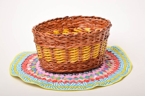 Handmade wicker basket home decor elegant accessories home organizer ideas - MADEheart.com
