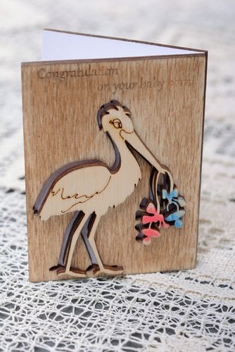 Grußkarte aus Holz - MADEheart.com