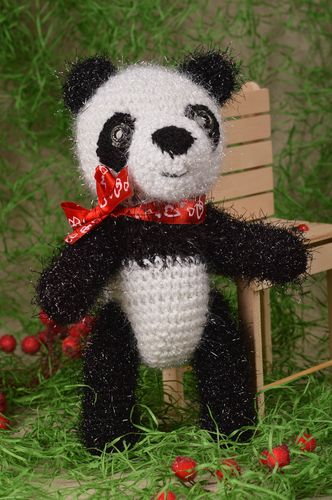 Peluche de animal panda hecho a mano juguete para niño regalo original - MADEheart.com