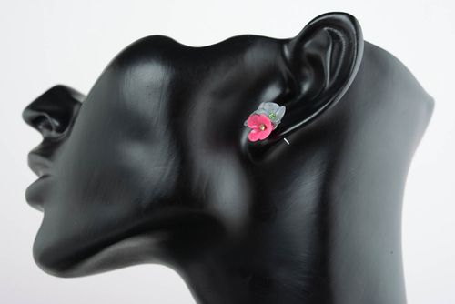Polymer clay cuff earrings - MADEheart.com