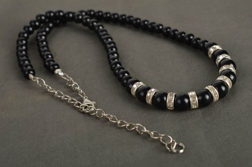Collar de cuentas cerámicas hecho a mano accesorio femenino bisutería de moda - MADEheart.com