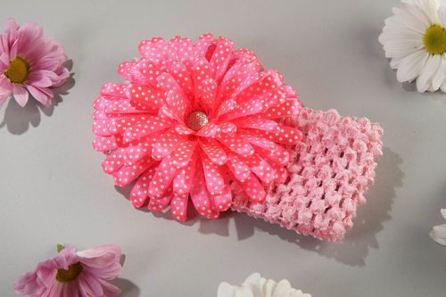 Haarband Blumen handmade Haarschmuck Blumen Accessoires für Kinder farbenfroh - MADEheart.com