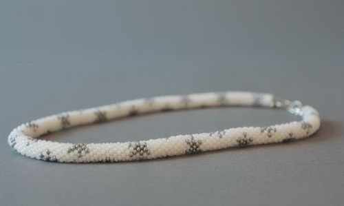Plaited necklace made from Czech beads - MADEheart.com
