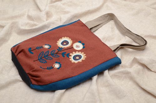 Textil Tasche in Braun - MADEheart.com