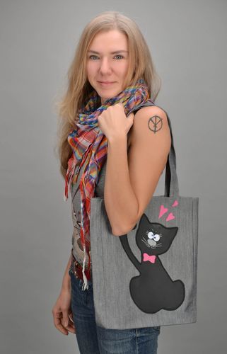 Denim purse Cat - MADEheart.com