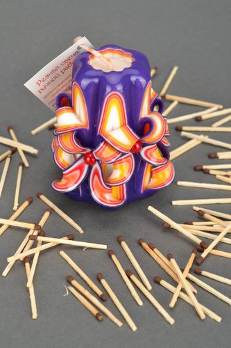Bright carved candle  - MADEheart.com