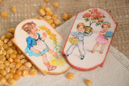 Decoupage fridge magnet elegant handmade kitchen decor decorative use only - MADEheart.com