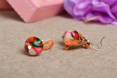 Handmade designer bright earrings stylish earrings with charms cute jewelry - MADEheart.com
