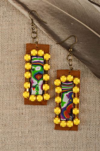 Massive elegant earrings jewelry made of polymer clay stylish designer earrings - MADEheart.com