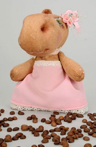 Tilde toy animals Hippo in a pink dress - MADEheart.com
