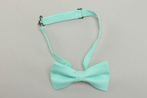 Turquoise cotton fabric bow tie - MADEheart.com