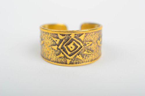 Handmade massive ring designer metal accessory cute ring made of brass - MADEheart.com