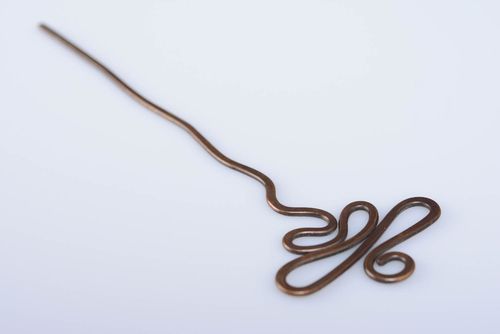 Beautiful designer handmade wire wrap copper hairpin - MADEheart.com