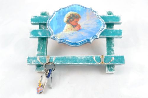 Вешалка для кухонных полотенец в романтическом стиле голубая - MADEheart.com