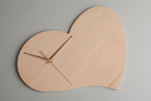 Wooden blank clock Heart - MADEheart.com