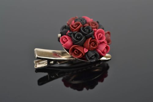 Haarspange Brosche aus Polymer Ton - MADEheart.com