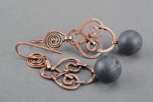 Earrings with shungite - MADEheart.com