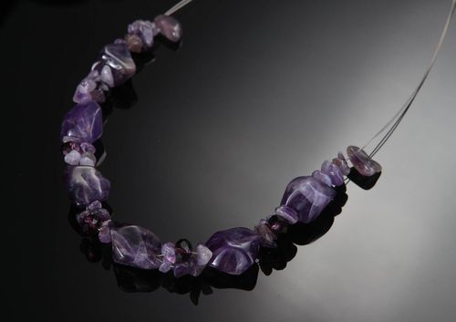 Necklace with amethyst on a jewelry rope - MADEheart.com