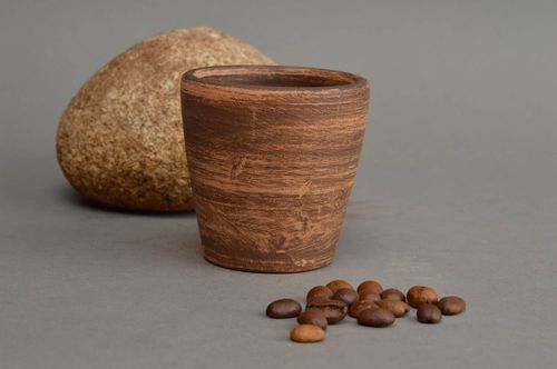 Copa de barro hecha a mano vaso de chupito de cerámica regalo original - MADEheart.com