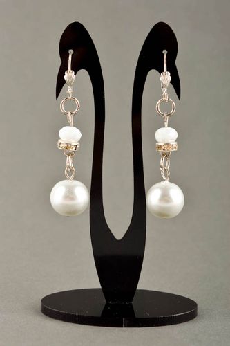 Handmade lange Ohrringe Designer Schmuck Accessoire für Frauen schön elegant - MADEheart.com