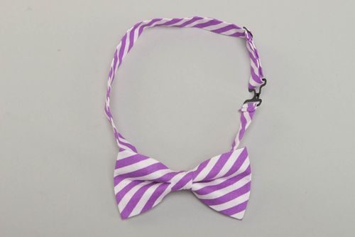 Striped cotton fabric bow tie - MADEheart.com