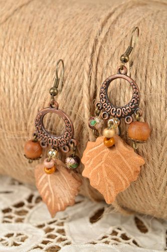 Earrings with pendants Leaves - MADEheart.com