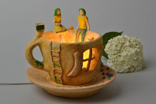 Подсвечник ручной работы керамический подсвечник чашка с блюдцем декор для дома - MADEheart.com