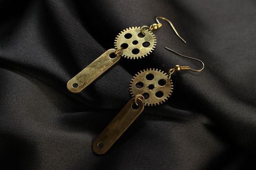 Metal earrings in steampunk style - MADEheart.com