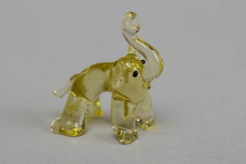Handmade lampwork glass statuette Elephant - MADEheart.com